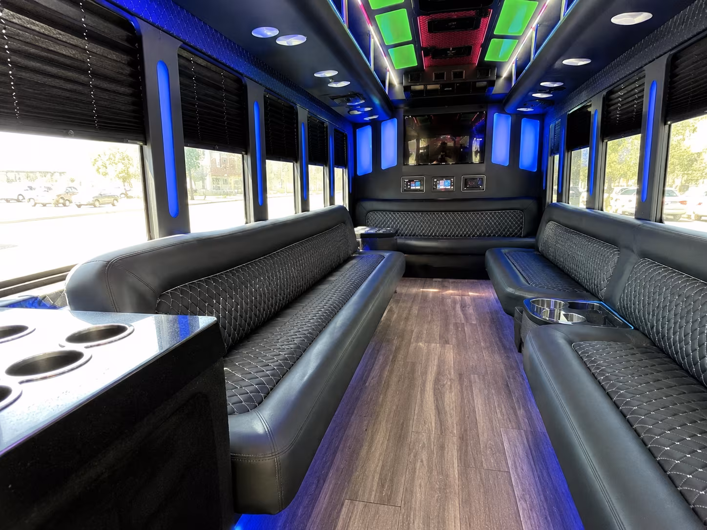 west new york 15 passenger party bus inside