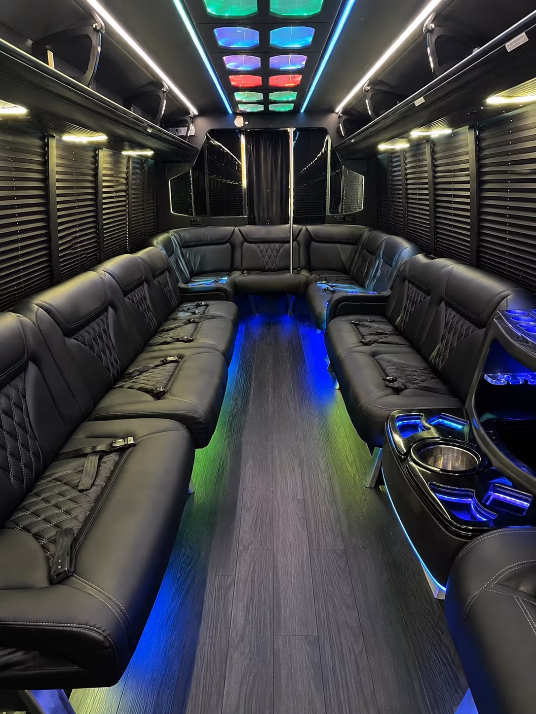 west new york 20 passenger party bus interior