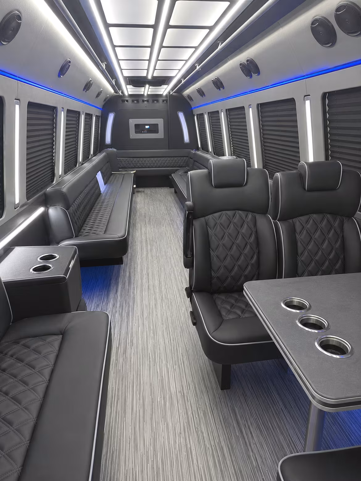 west new york 25 passenger party bus inside