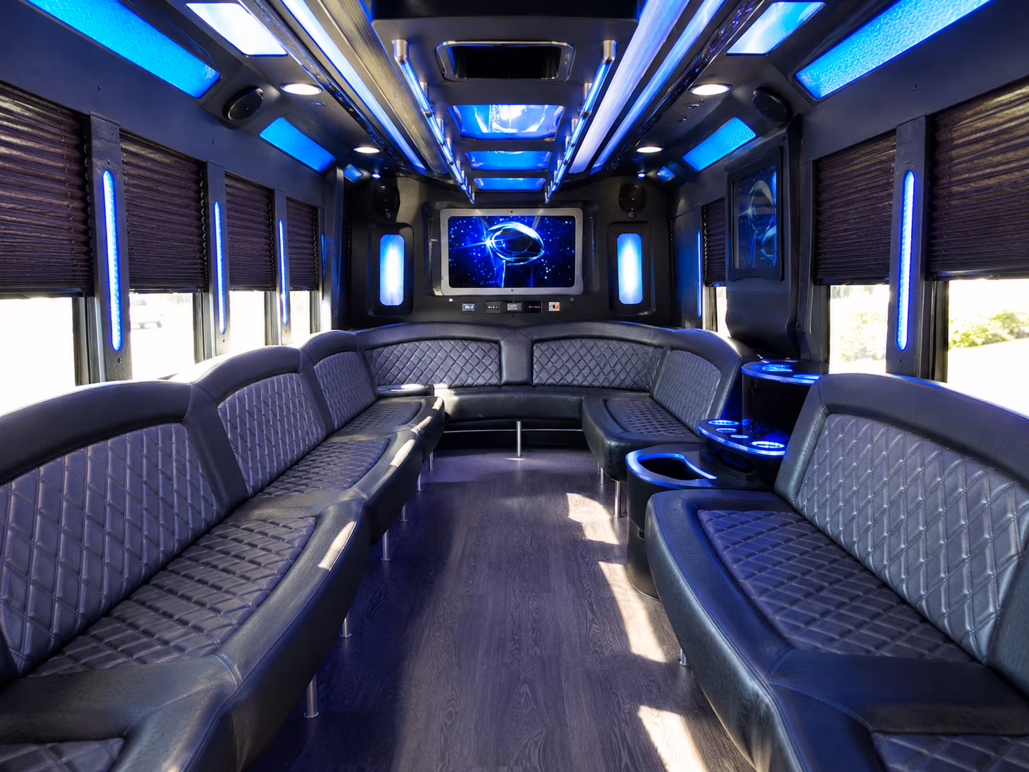 west new york 28 passenger party bus inside