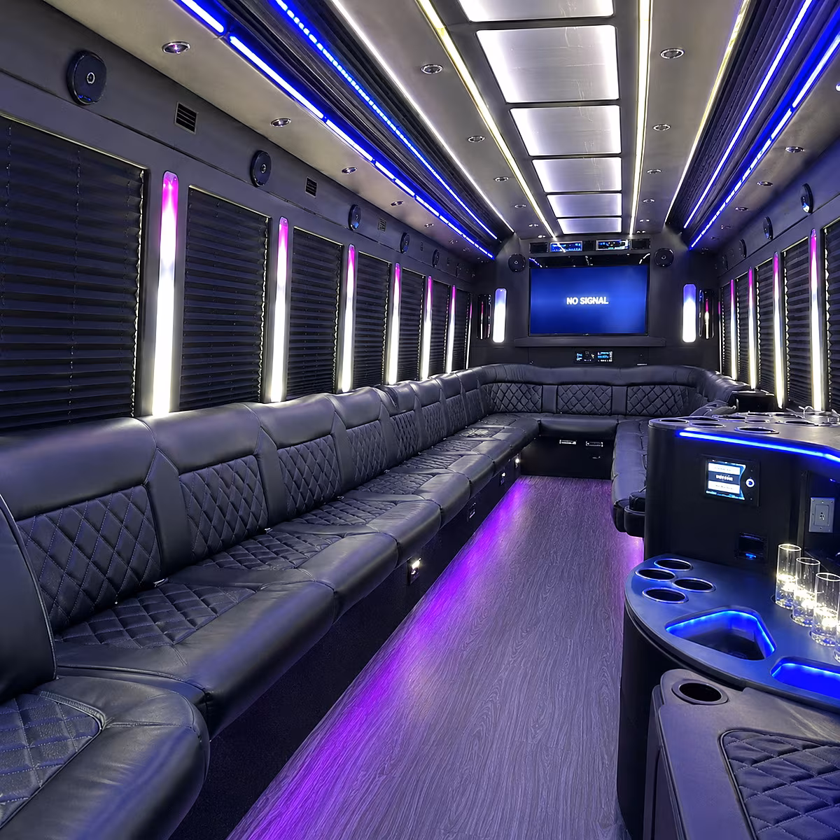 west new york 30 passenger party bus inside