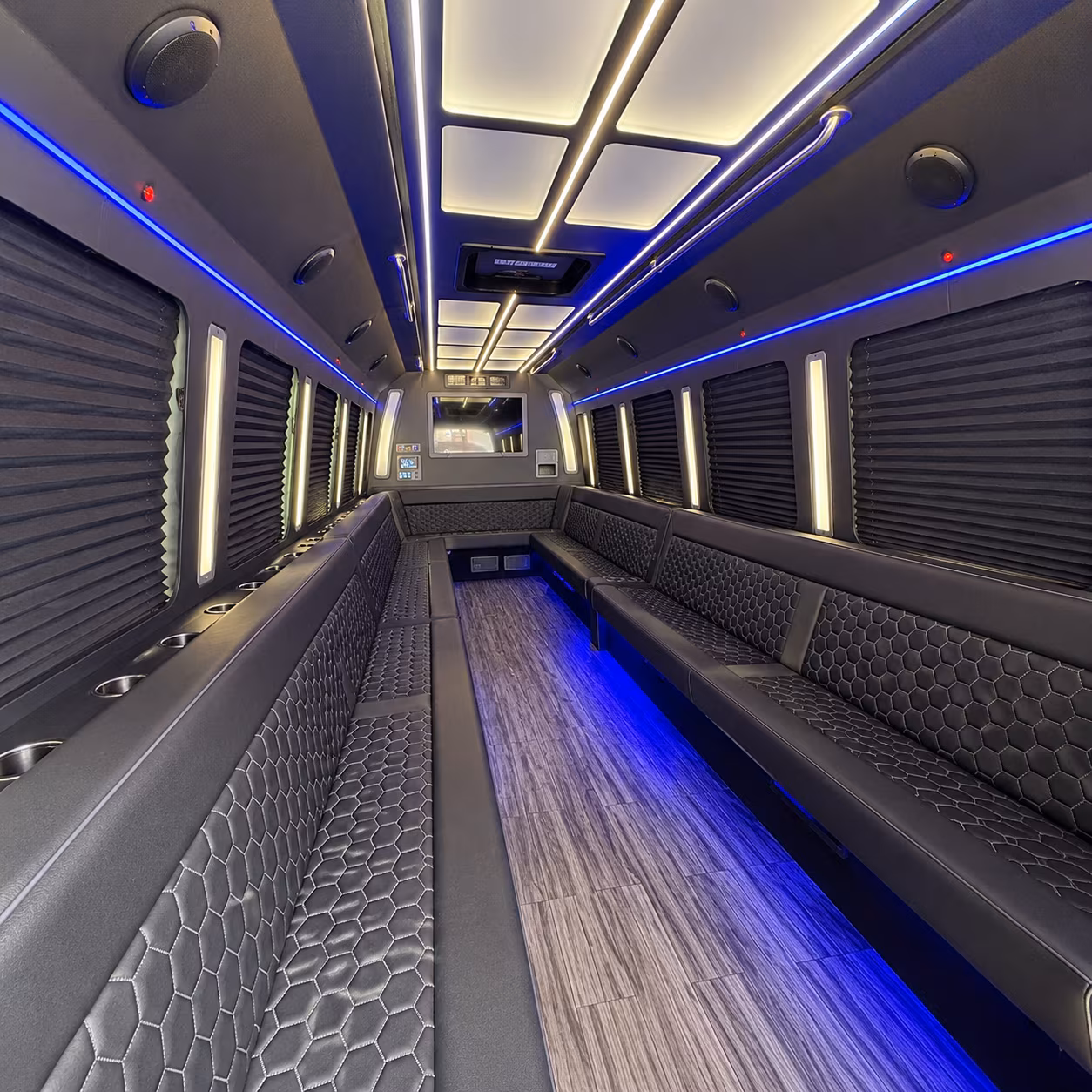 west new york 30 passenger party bus interior