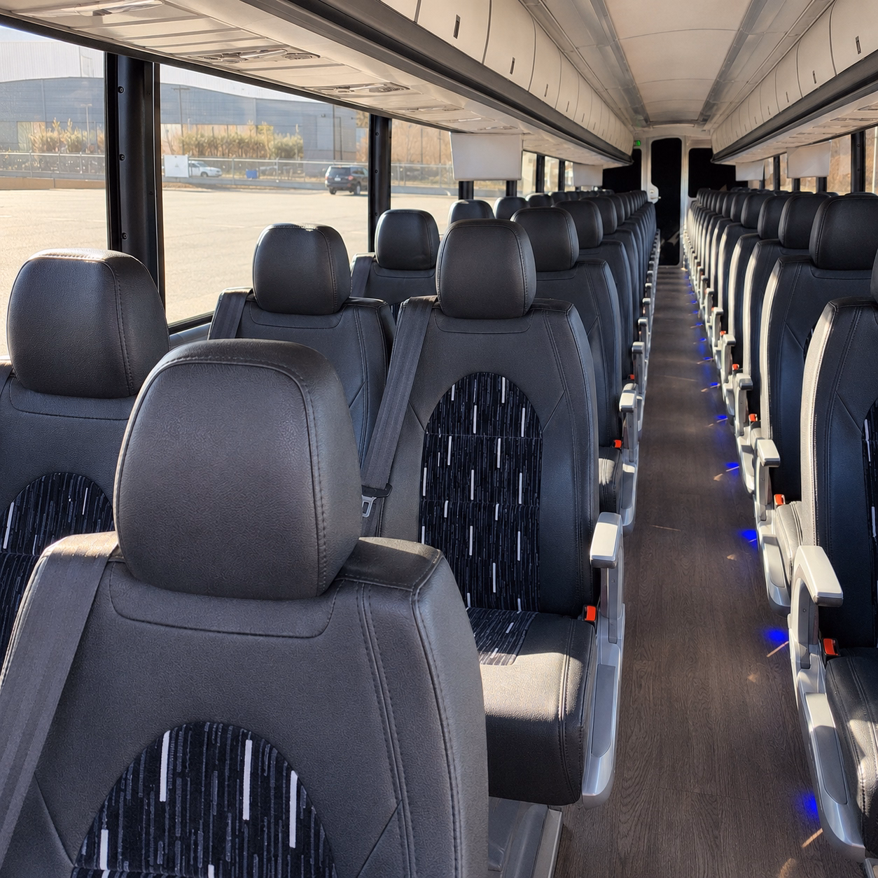west new york charter bus rental interior