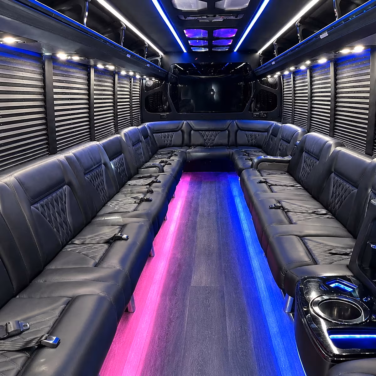 west new york party bus rental interior